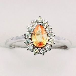 Natural Fancy Yellow Sapphire 925 Sterling Silver Ring